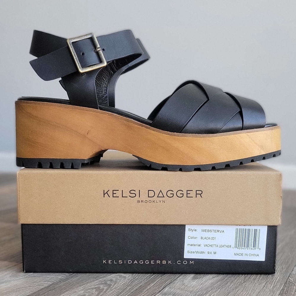 Black Kelsi Dagger Platform Sandals